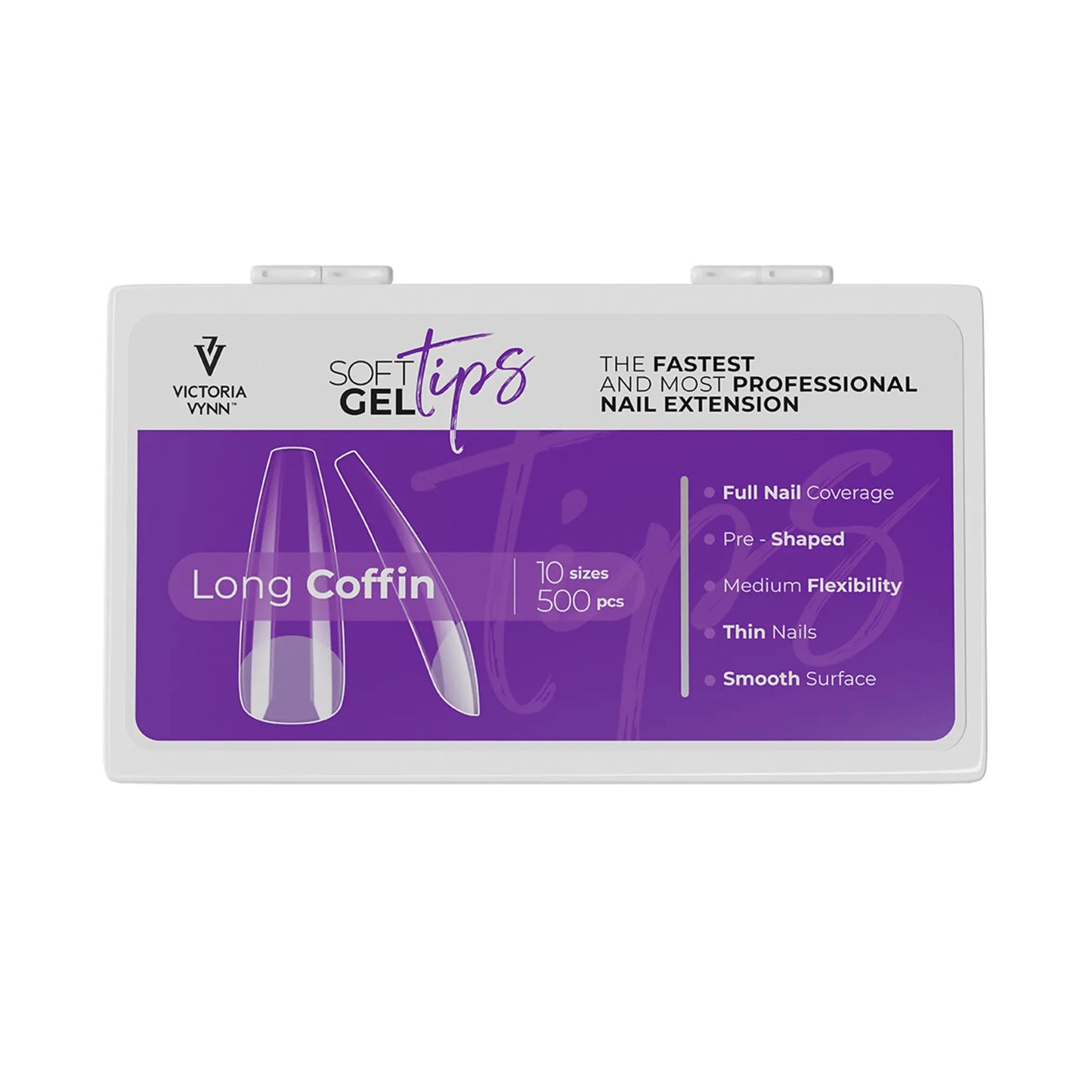 Victoria Vynn Soft Gel Tips Set With Long Coffin Tips